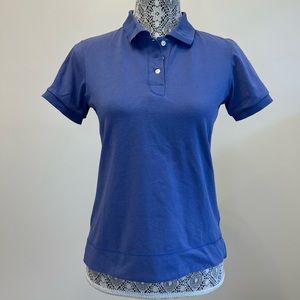 PATAGONIA organic cotton blend collared golf Polo shirt women small indigo blue